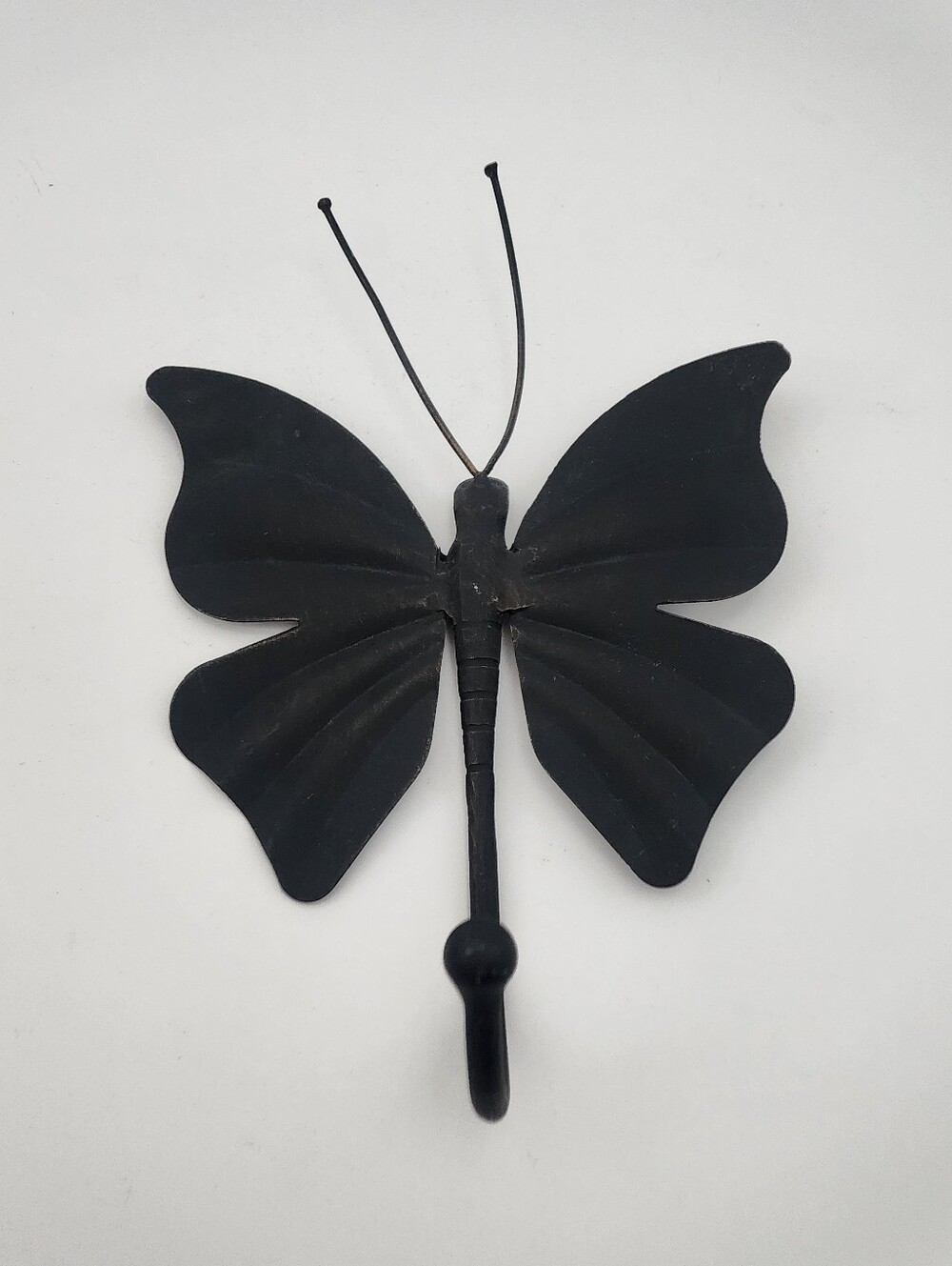 Whimsical Fairycore Matte Black Sheet Metal Butterfly Utility Hook Home Decor